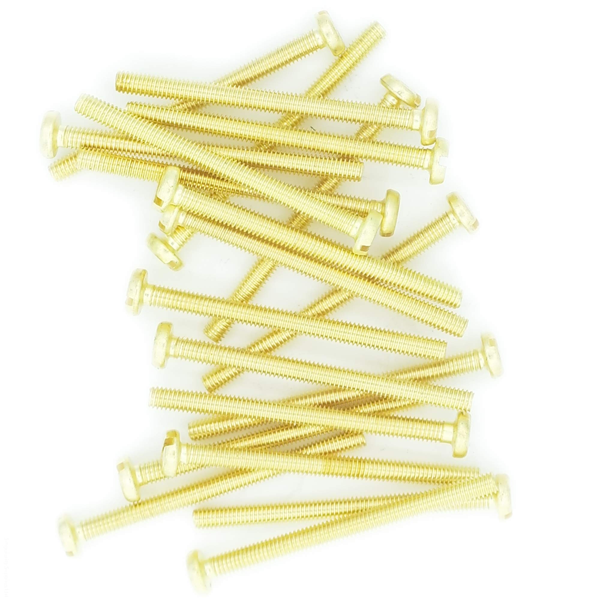 M6 x 16 (6mm x 16mm) Slot Pan Machine Screw (Bolt) - Brass (Pack of 20)