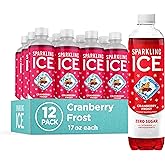 Sparkling Ice, Cranberry Frost Sparkling Water, Zero Sugar Flavored Water, with Vitamins and Antioxidants, Low Calorie Beverage, 17 Fl Oz (Pack of 12)