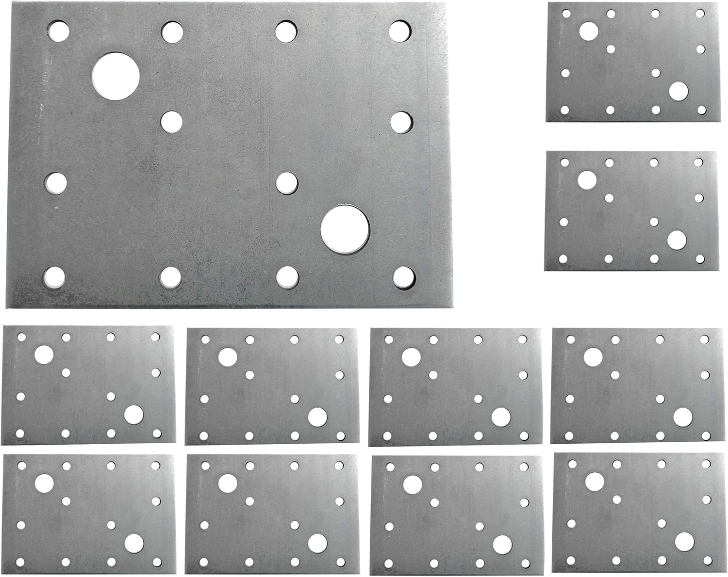 Flat Connecting Joining Plate Galvanised Heavy Duty Metal Steel Sheet 3.94"x 2.76"x 0.1" (100 x 70 x 2.5mm) Pack of 10pcs