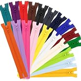 20Pcs Resin Zippers #5 Non-Separating Close-End Zipper with Pulls for Sewing Clothing Bag Outerwear Pockets Handbag Crafts DIY Mixed 20 Colors (30cm/12in)