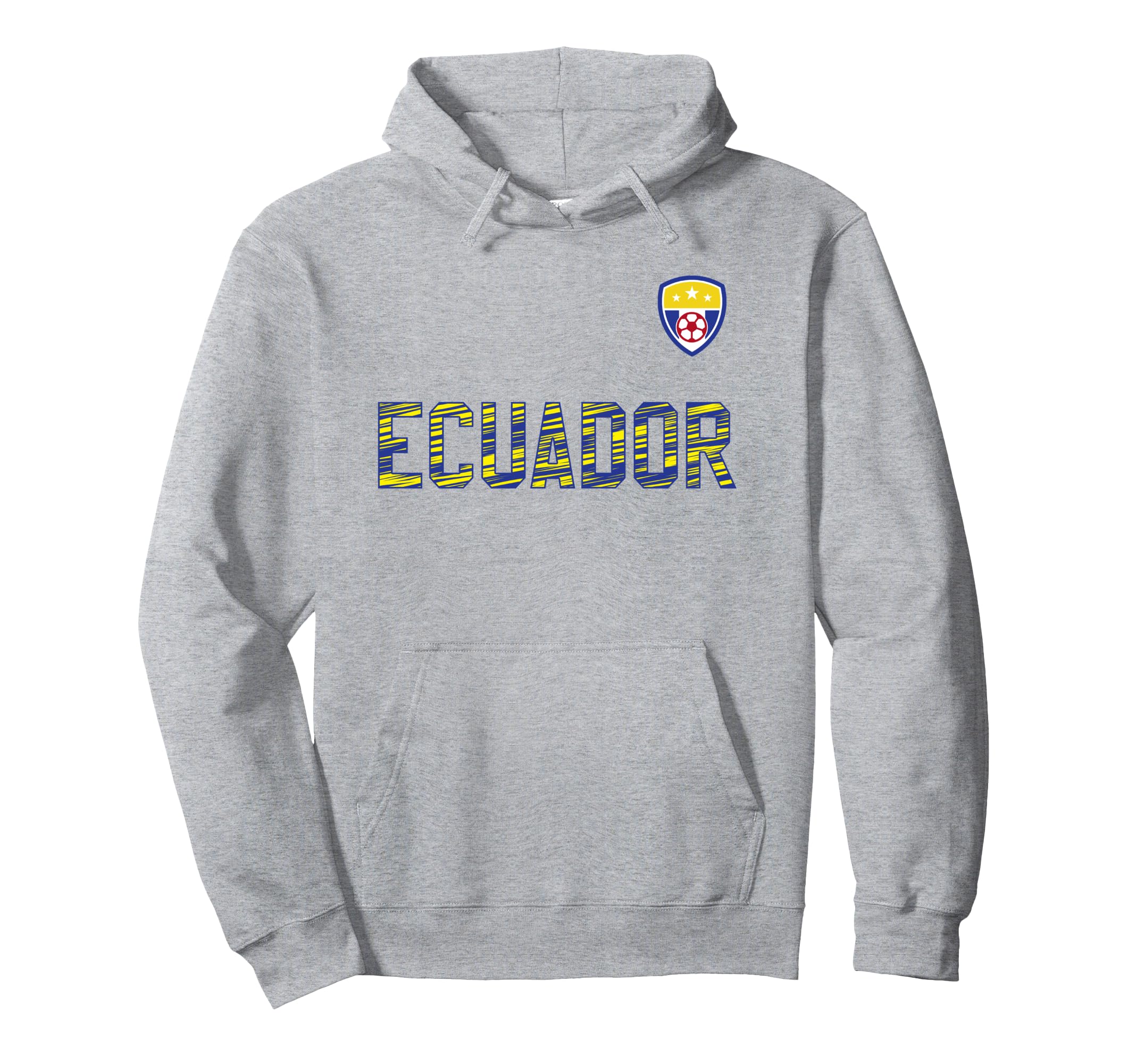 Ecuador Football Blue Yellow Striped Lyrics Pullover Hoodie