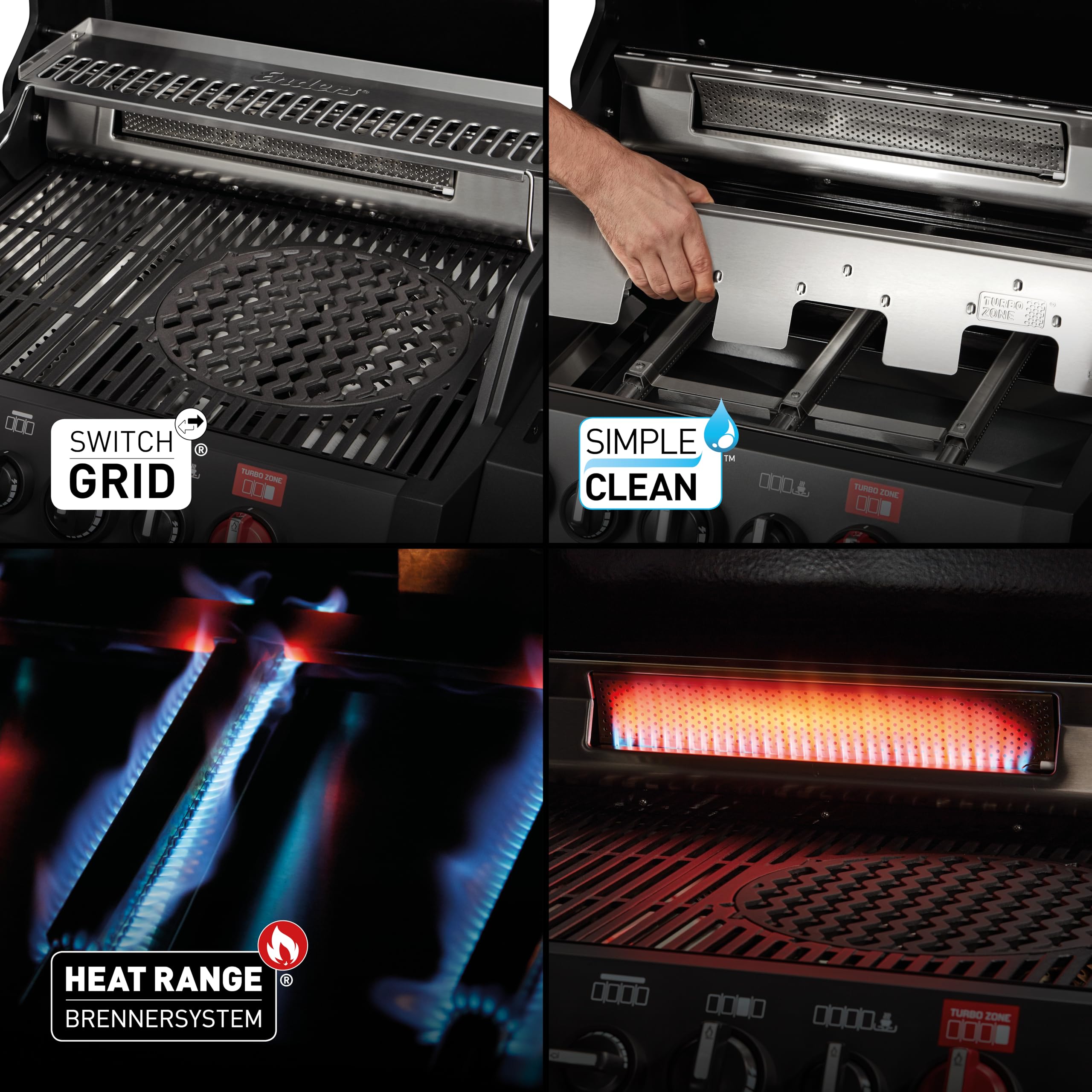 Enders® Gasgrill MONROE PRO 3 SIK TURBO SHADOW, 3-Brenner, Infrarot-Backburner, Seitenkocher, PanoVision Sicht, SWITCH GRID™ mit Sear Grate, HEAT RANGE™, 800 °C TURBO ZONE™, SIMPLE CLEAN™ #8381 4