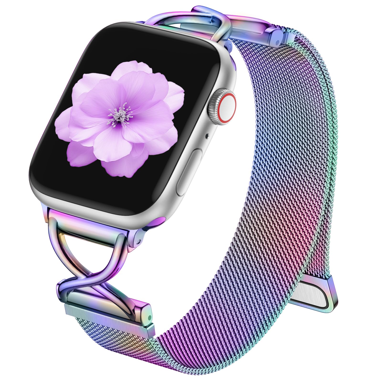 Dirrelo Fancy Band Compatible with Apple Bands for Women 40mm 41mm 42mm 44mm 45mm 49mm 38mm, Metal Mesh Breathable Replacement Sport Strap for iWatch Series 10 9 8 7 6 5 4 2 1 SE Ultra, Colorful