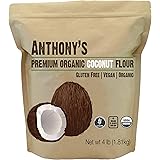Anthony's Organic Coconut Flour, 4 lb, Batch Tested Gluten Free, Non GMO, Vegan, Keto Friendly