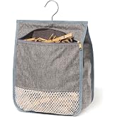 Laundry Clothespin Bag for Clothesline Outdoor, Clothes Pin Bag with Zipper | Clothes pin Bag with Zipper Closure, Large Opening, Large-Capacity Clothespin Storage Organizer with Hooks, Use YKK Zipper