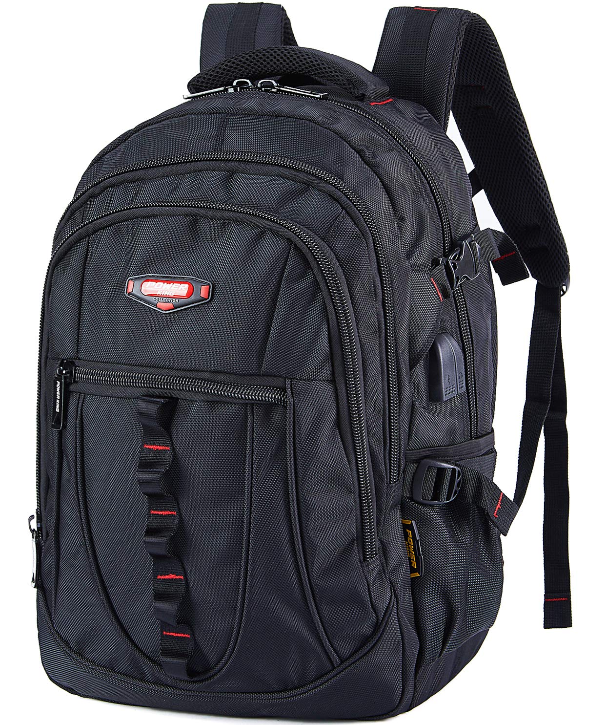 POWER KING Hiking Backpack 30L, Lightweight Casual Backpack for Men Women, Outdoor Travel Daypack for Camping Mountaineering Walking Cycling Climbing Sport, Black