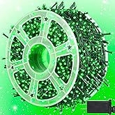 kemooie 500 LED Green St. Patrick's Day Lights, 164 FT 8 Lighting Mode with Memory Plug in Waterproof Fairy Lights, for Outdoor Birthday Christmas Wedding Party Garden Balcony Decorations (Green)