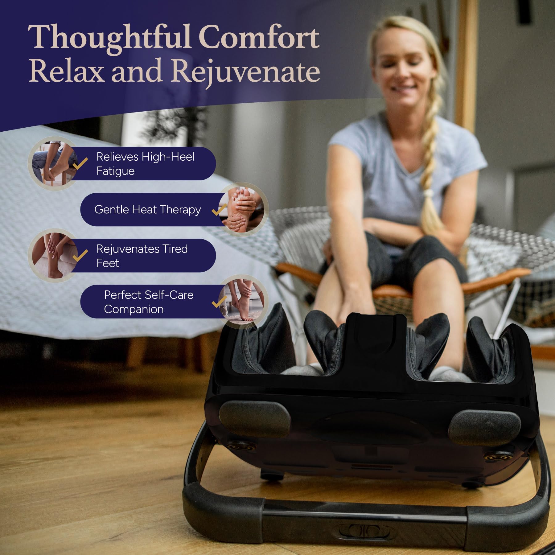 Cloud Massage Shiatsu Foot Massager with Heat, Deep Kneading Therapy for Pain Relief, Circulation, Post-Activity Relaxation - Foot Massager for Plantar Fasciitis, and Arthritis Relief