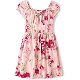 The Children's Place girls Floral Smocked Babydoll Dress