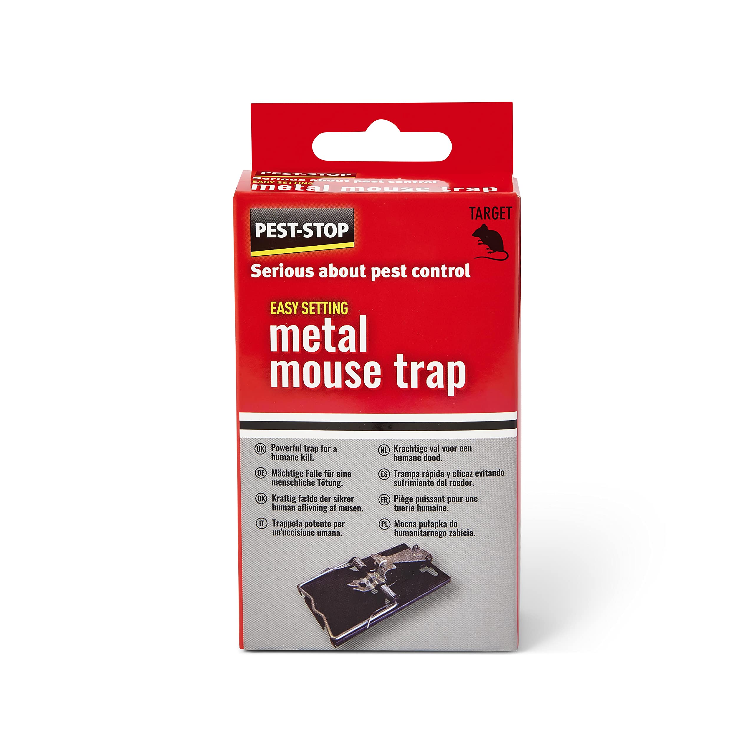 Pest-Stop Easy Setting Metal Mouse Trap - Traps for Indoors - Durable Reusable Snap Traps for Rodent Control - Mouse Traps for Home and Office - Easy to set - Quick, Humane and Powerful