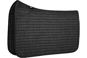 Tackmore All-Purpose Square Quilted Western Saddle Pad Breathable, Shock-Absorbing Saddle Pad Comfortable Fit for Horses Blac