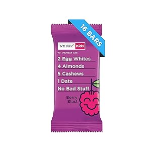 RXBAR Kids Whole Food Protein Bar, Berry Blast, 16 Count