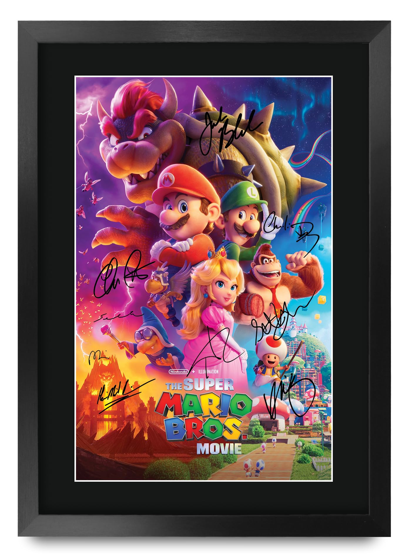 HWC Trading FR A3 The Super Mario Brothers Movie Chris Pratt Gifts Printed Poster Signed Autograph Picture for Movie Memorabilia Fans - A3 Framed