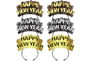 KKBES 12 Pieces Happy New Year Headbands, New Years Eve Party Hats, 2026 New Years Eve Party Supplies