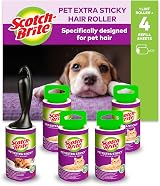 Scotch-Brite Extra Sticky Lint Roller Pet Hair 5 Rolls 240 Sheets Purple/White