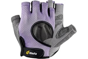 Glofit Workout Gloves for Women and Men - Weight Lifting Anti-Slip Padded Palm, Light Weight Fingerless Powerlifting Gym Gloves for Exercise, Fitness, Training, Cycling
