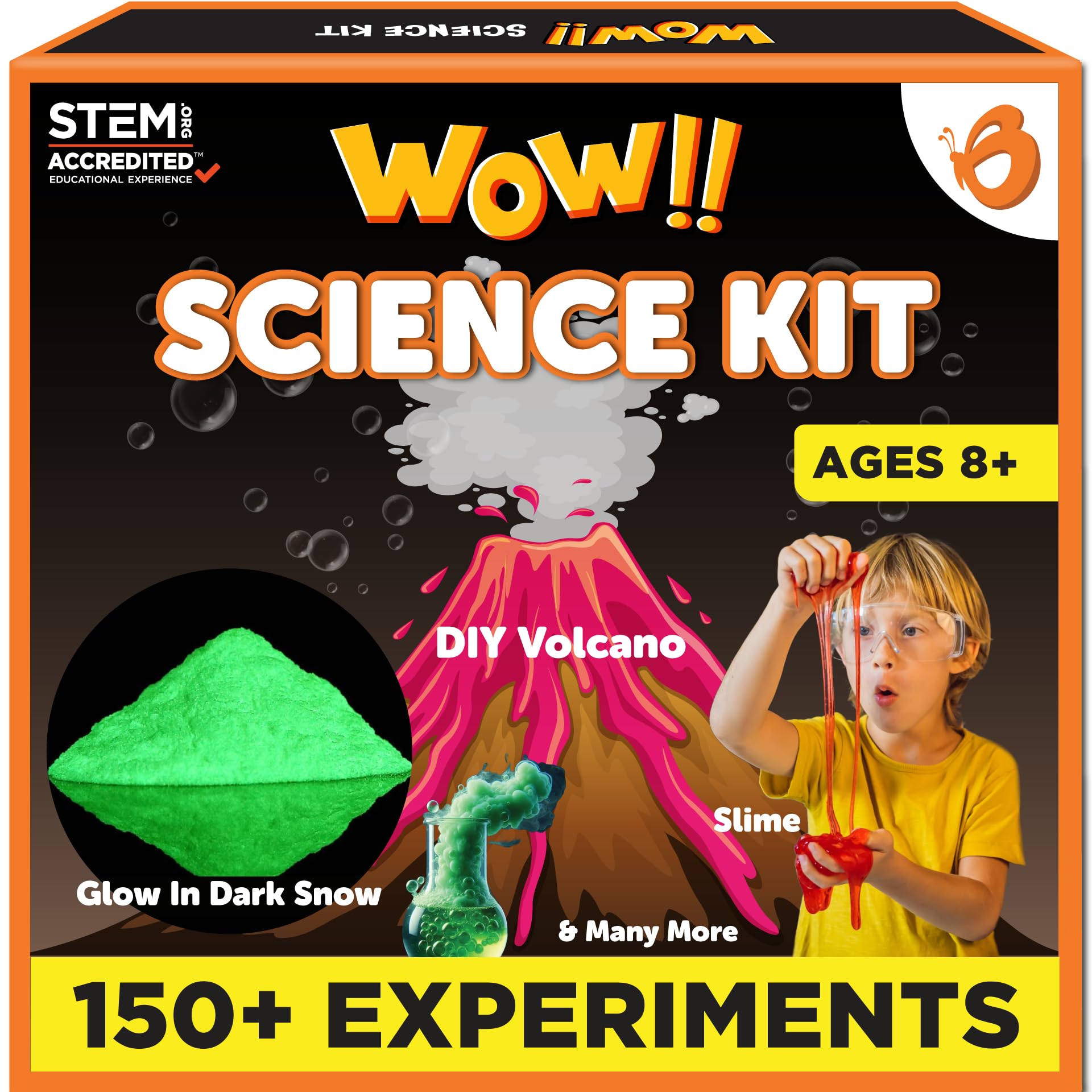 Butterfly EduFields 150+ Science Kits For Kids Age 8-9-10-11-12-13-14 | S.T.E.M Project for Boys & Girls |Science Experiments For kids 9-12 | Volcano Science Kit |Chemistry Set and Great Gift for Kids