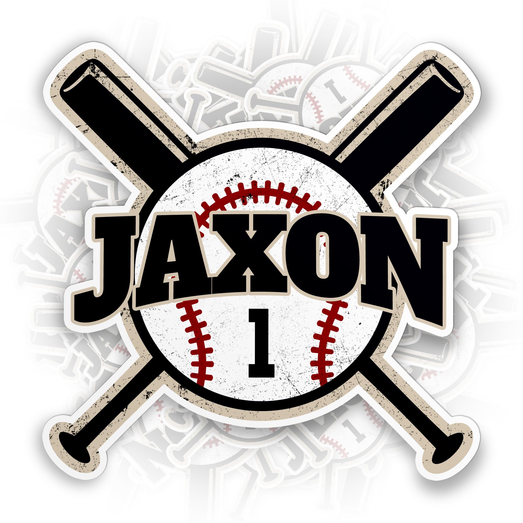 Personalized Custom Name Baseball Sticker Sports Name Softball Baseball Player Team Numbers Waterproof Die-Cut Vinyl Sticker for Water Bottle Laptop Hard Hat Kindle Decal Birthday Gifts