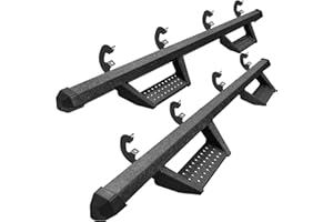 SMANOW Running Boards Compatible with 19-26 Chevy Silverado/GMC Sierra 1500 Crew Cab, 20-26 Silverado/Sierra 2500HD 3500HD Crew Cab. Dual-Stage Textured Black Powder Coated Step Bars Side Steps.