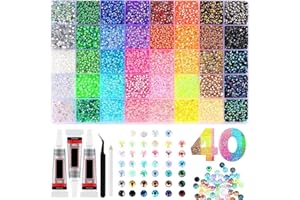 Resin Jelly Rhinestones for Bedazzling, 3mm 32000 Pcs Multicolor Flatback Rainbow Gems, All-in-One Bedazzling Kit for DIY Cra