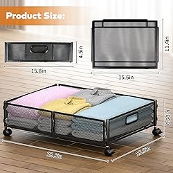 Lingusta Under Bed Storage with Wheels,Rolling
