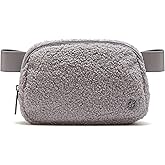Pander Fanny pack Everywhere Fleece Belt Bag for Women and Men with Adjustable strap Belt, 1L. (Light Grey)