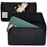 Turtleback Premium Nylon Phone Holster for iPhone 16 Pro Max, 15 Pro Max, 14 Pro Max, 13 Pro Max β Black Phone Belt Holder Fits Slim Cases β with Exclusive Metal Belt Clip, Magnetic Closure