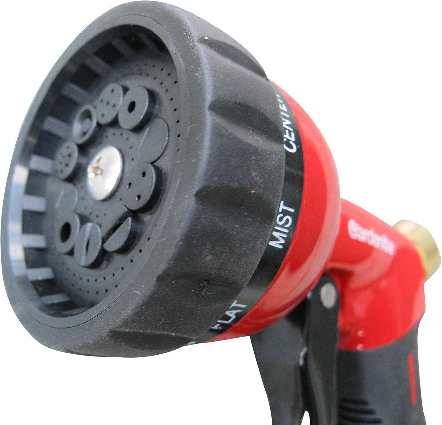 Garden Hose Nozzle / Hand Sprayer - Heavy Duty 10 Pattern Metal Watering Nozzle - High Pressure - Pistol Grip Front Trigger - Flow Control Setting Knob - Suitable for Car Wash, Cleaning, Watering Lawn and Garden - Ideal for Washing Dogs & Pets : Garden & Outdoor