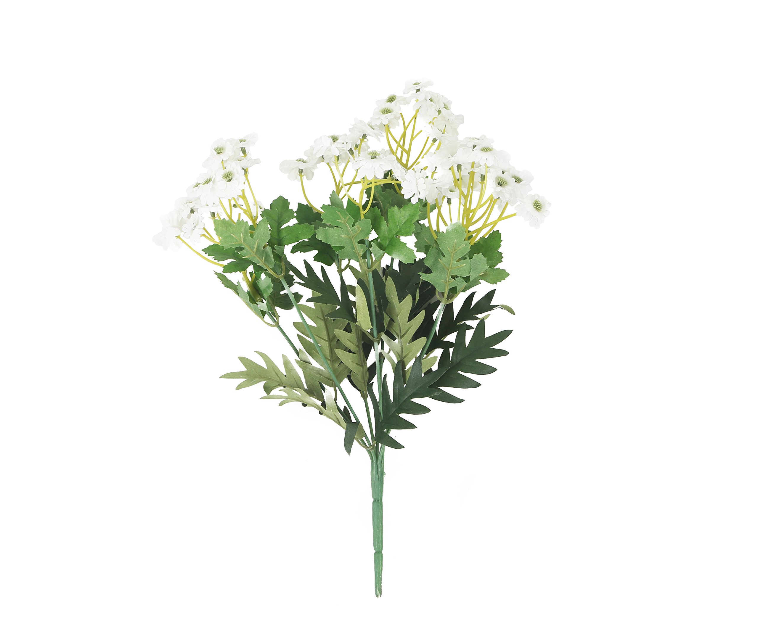 Closer2Nature Artificial 32cm White Daisy Plug Plant, Faux Flowers Decoration Plants for Indoors in Home, Kitchen, Lounge and Office or Outdoor Foliage in Garden - Pot Not Included