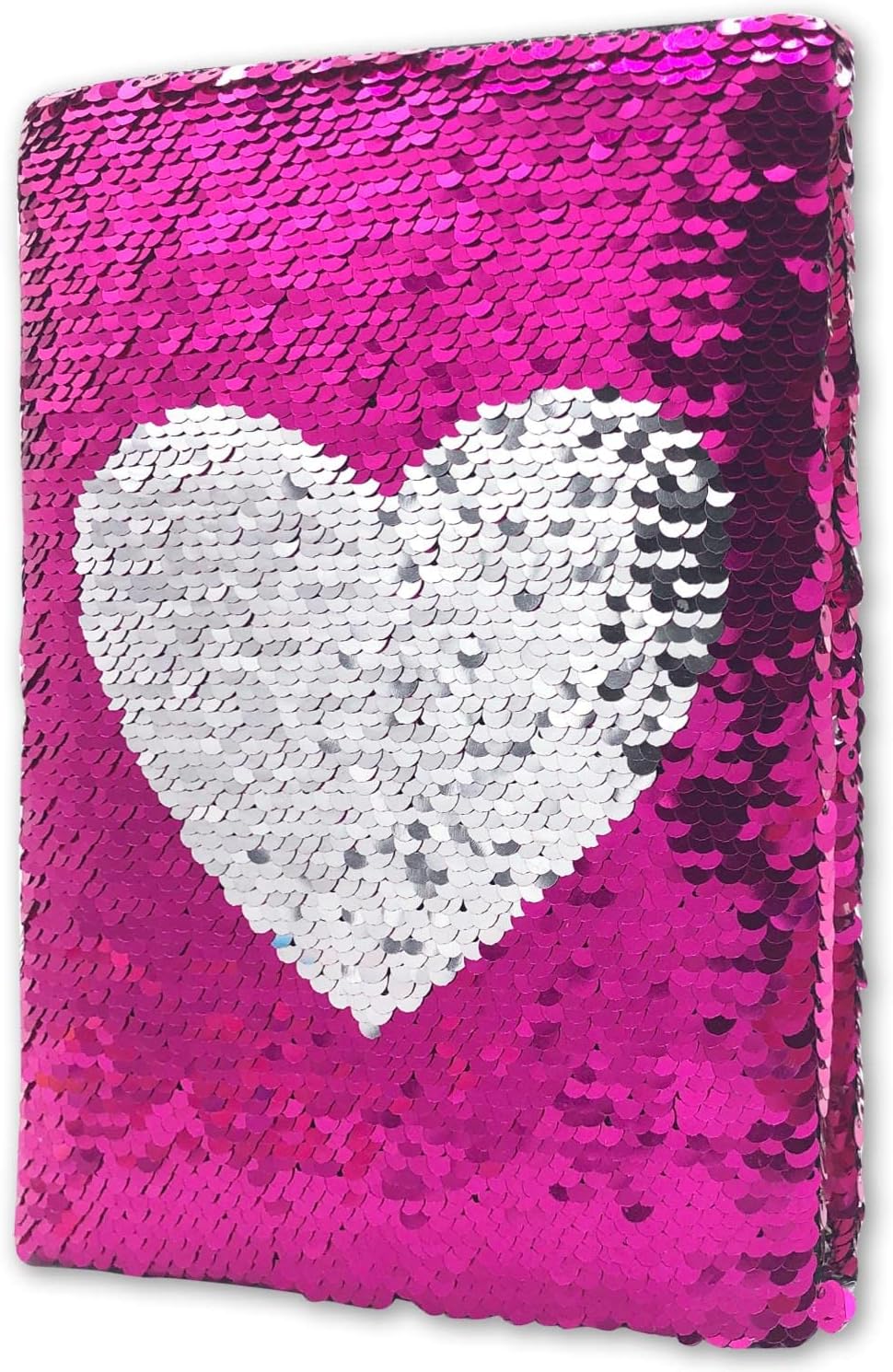 GINMLYDA Reversible Sequin Diary for Girls 8.5x5.5 in 160 Pages Pink Heart