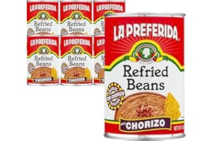 La Preferida Chorizo Refried Beans (Made with Real Pork & Beef, No Preservatives) – Heat & Serve for an Instant Side Dish or Add to Enchiladas, Tostadas & More,16 oz. (Pack of 6)