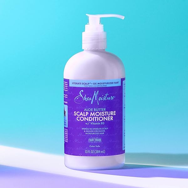 SHEAMOISTURE SCALP MOISTURE CONDITIONER ALOE BUTTER & VITAMIN B3 FOR MOISTURIZED HAIR FAIR TRADE, SULFATE-FREE 13OZ