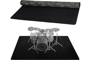 TORIBIO Drum Rug, 4 Ft x 5 Ft Drum Mat Carpet Music Rug with Non-Slip Bottom, Soundproof Electrical Pads for Drummers, Black