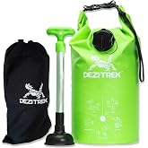 Dezitrek All in One Hand Wash Bag and Plunger Set - Off Grid Washing Machine Non Electric for Camping Travel | Eco Friendly Portable Manual Clothes Washer Laundry Bag for RV's (Medium)
