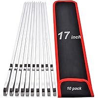 17 Inch Long Stainless Steel Skewers for Kabobs,HONSHEN Flat Shish Kabob Barbecue Skewers with Storage Bag - Metal BBQ Skewer