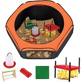 Phoncoo Brooder Box for Chick, Chick Starter Kit with Brooder Heating Plate | Pop Up Chicken Brooder Box with Baby Chicken Pen, Feeder, Waterer, Perch, Nesting Pad Up to 15 Baby Chicks, Duck and Quail