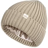 YANIBEST Winter Hats for Women Satin Lined Beanie for Cold Weather Beanie Hat for Women Men Winter Warm Knit Hats