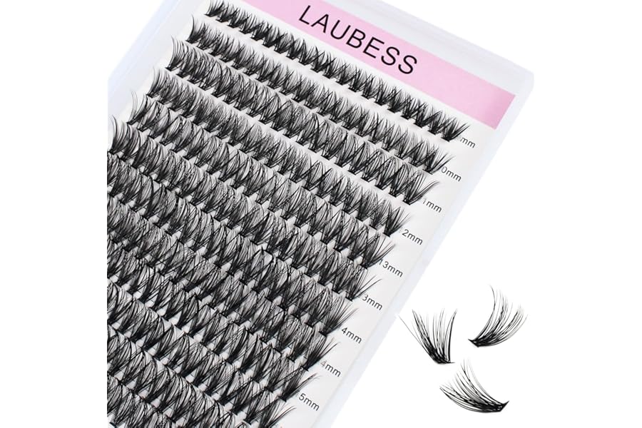 Cluster Lashes 240pcs 40D DIY Eyelash Extension D Curl Long Individual Lashes Mixed Tray Faux Mink Lash Clusters Extensions 0.07 0.10 Black (40D-0.07D-9-16mm)