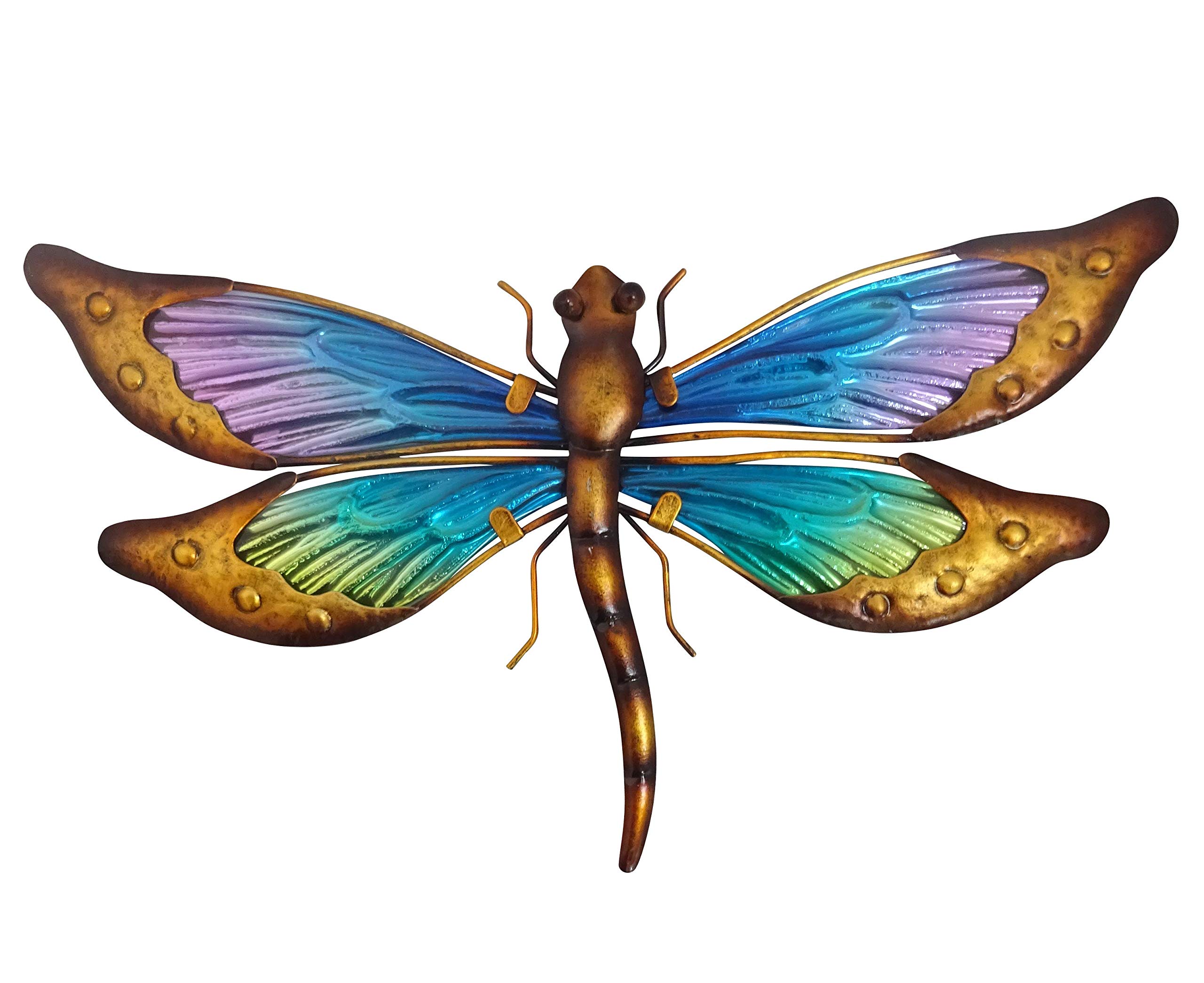 Creekwood Animal Dragonfly Glass Metal Garden Wall Art Decoration Gold Blue W31 X H18 5 Cm Buy Online In Aruba At Aruba Desertcart Com Productid 113845997
