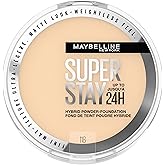 Maybelline Super Stay Up to 24HR Hybrid Powder-Foundation, Medium-to-Full Coverage Makeup, Matte Finish, 118, 1 Count