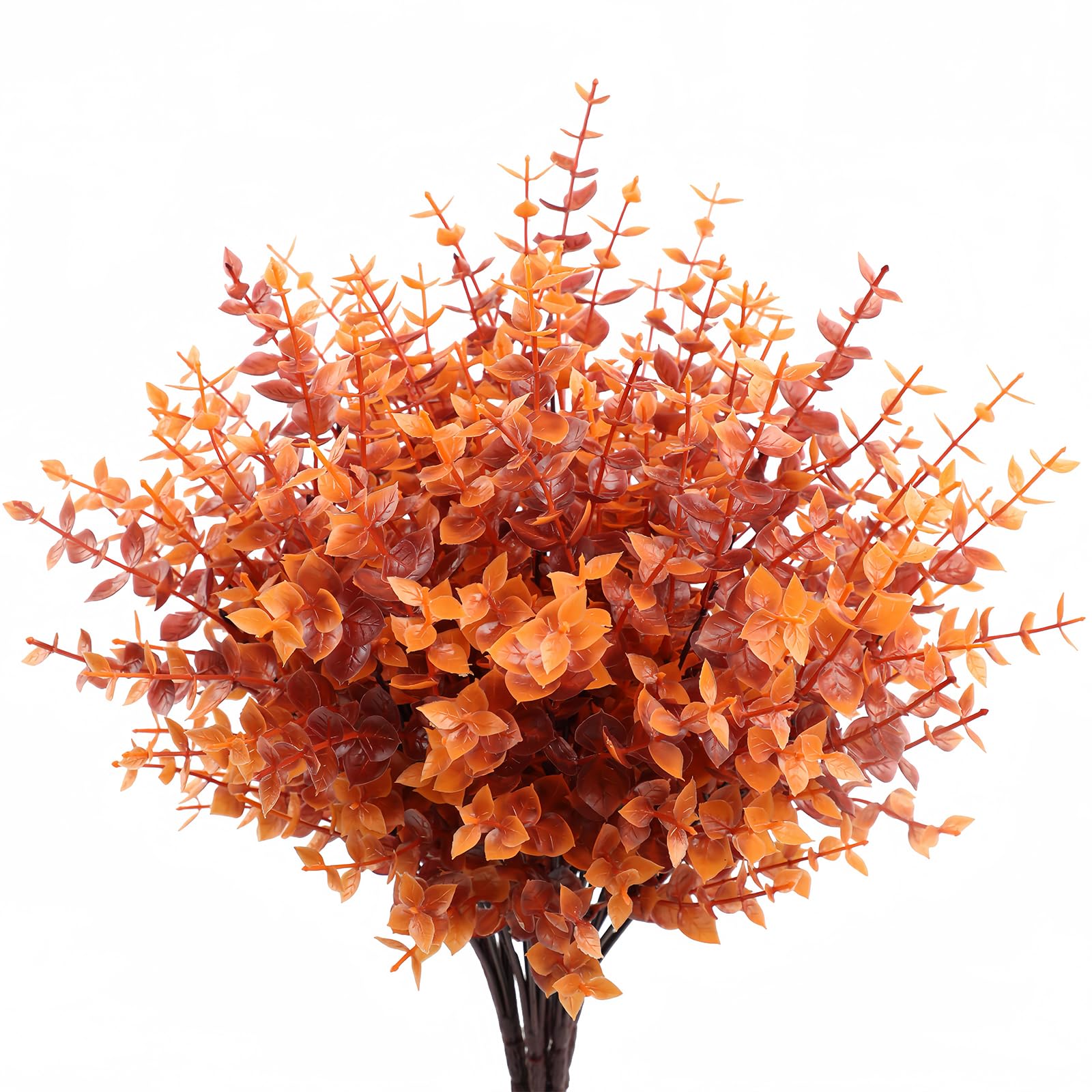 HBell 6Pcs Autumn Artificial Plants,Outdoors Artificial Fall Plants,UV-Resistant Shrubs Plants for Fall Home Garden Porch Decoration Thanksgiving Halloween Decor (autumn plant)