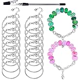 16 Pcs Snake Chain Charm Bracelet Adjustable Bangle Bracelets with Heart Lobster Clasp Extender Adjustable DIY Bracelet Chain for Women DIY Jewelry Making Supplies 7.87"(Silver)