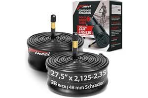 Fincci Pair 27.5 x 2.10-2.35 Inch Bike Inner Tubes, 48mm Schrader Valve – Pack of 2, Ideal for Mountain, MTB, Road, and Hybrid Bicycles