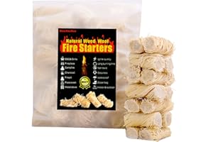 WOWHAOHUO 60 Pcs Fire Starters for Fireplace, Fire Starters for Campfires,BBQ, Grill,Fire Starters for Wood Stove, Fire Pits, Camping, Pizza Ovens,Chimney, Natural Firestarters, Indoor/Outdoor
