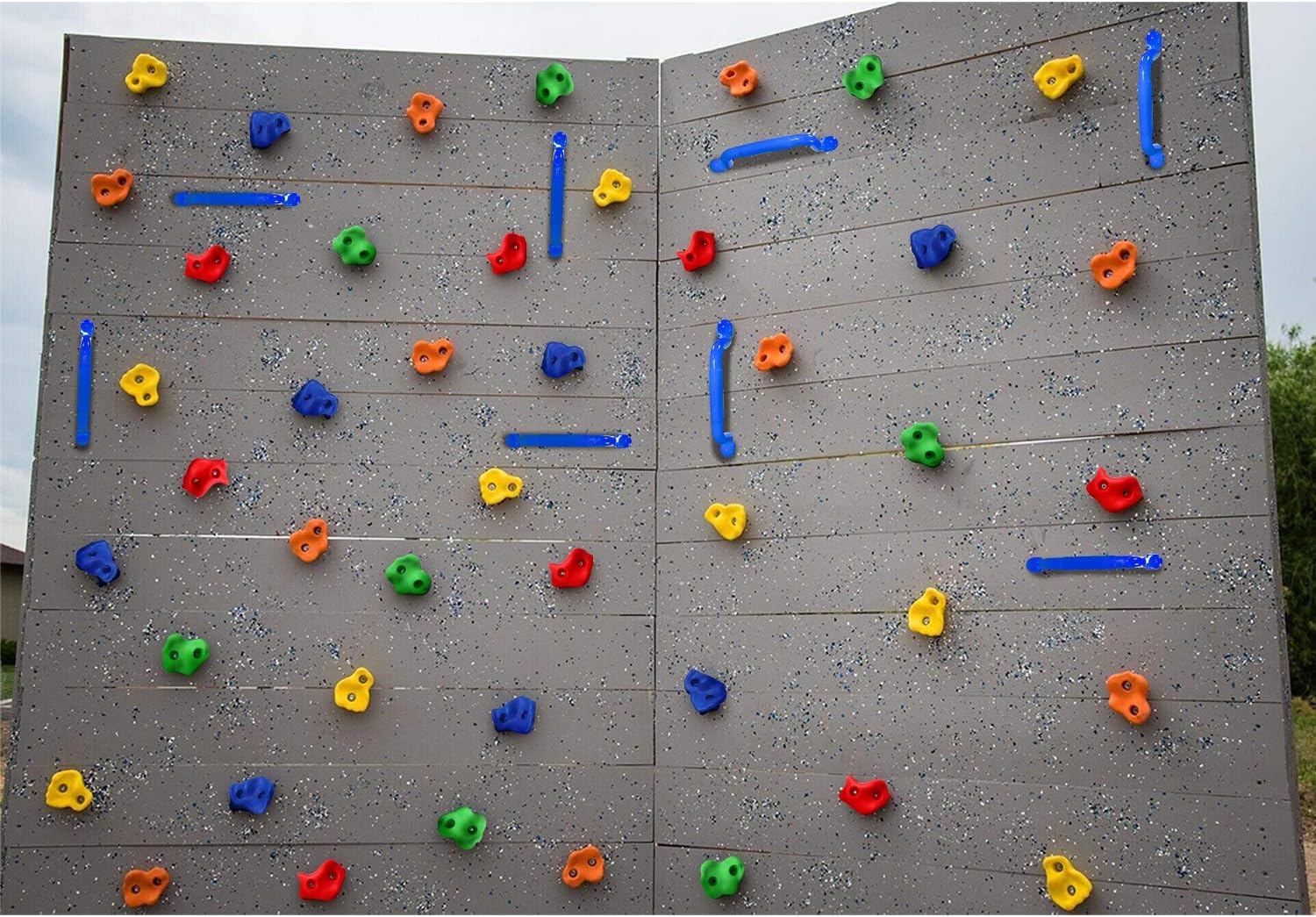 Rainbow Craft DIY Monkey Rock Climbing Wall for Kids Outdoor - Climbing Holds Set of 20pc Buddles, 2pc Handles & 1pc 8ft Knotted Climbing Rope - Kids Rock Climbing Toddler Rock Wall Climbing Kit: Toys & Games