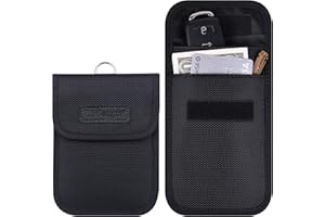 Wisdompro RFID Key FOB Protector for Car Key Signal Blocking, WP4697 Faraday Bag for Anti-Hacking, Anti-Theft Pouch