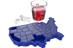 True Zoo U Ice of A, Silicone Ice Cube Tray, USA Ice Mold, Novelty Ice July 4th Party Supplies, Dishwasher Safe, Blue, 38 Cubes