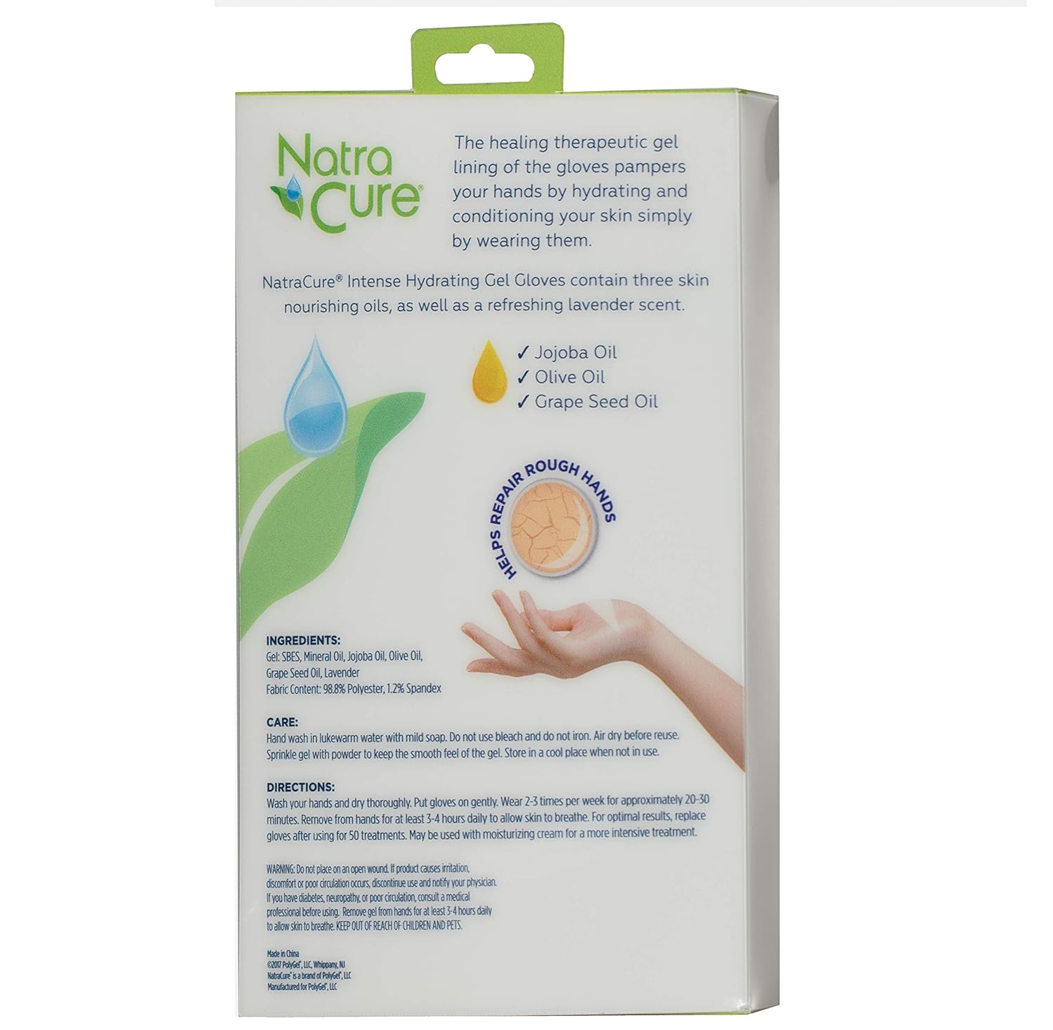 NatraCure Moisturizing Gel Gloves - (For Dry, Cracked Skin, Aging Hands, Cuticles, Eczema, After Hand Washing, Instead of Overnight Sleeping Gloves, Lotion, Cream) - Color: Aqua : Beauty