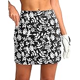Women's Golf Skirts Skort 4 Side Pockets High Waisted Stretchy Tennis Skirt with Short Athletic Casual