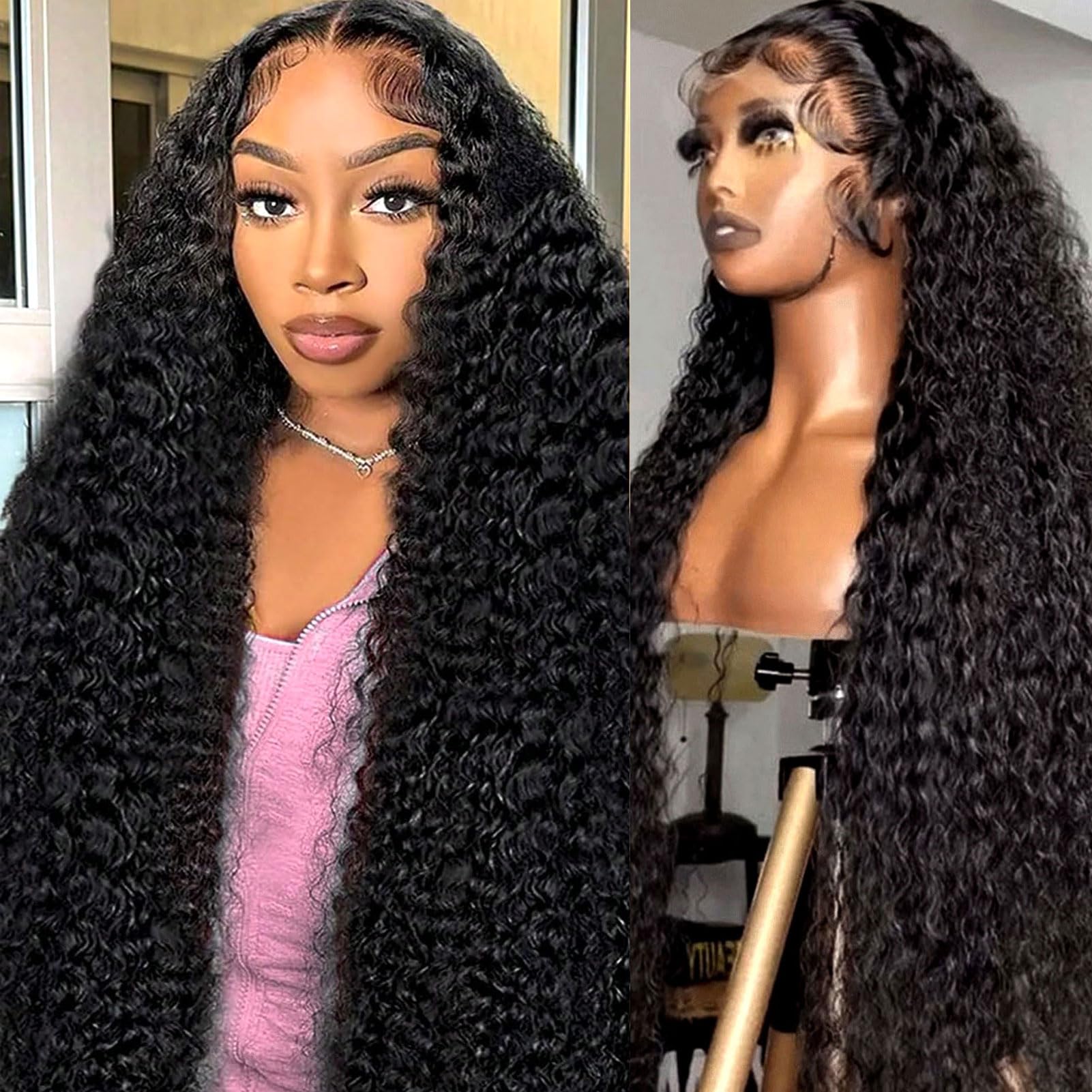 IWISH SKINLIKE HD Lace Wig 13x4 HD Lace Front Wigs Human Hair Pre Plucked Bleached Knots 210% Density Real 0.10mm Ultra-thin Invisible Lace Water Wave Human Hair Wigs For Women 26 Inch — image 1